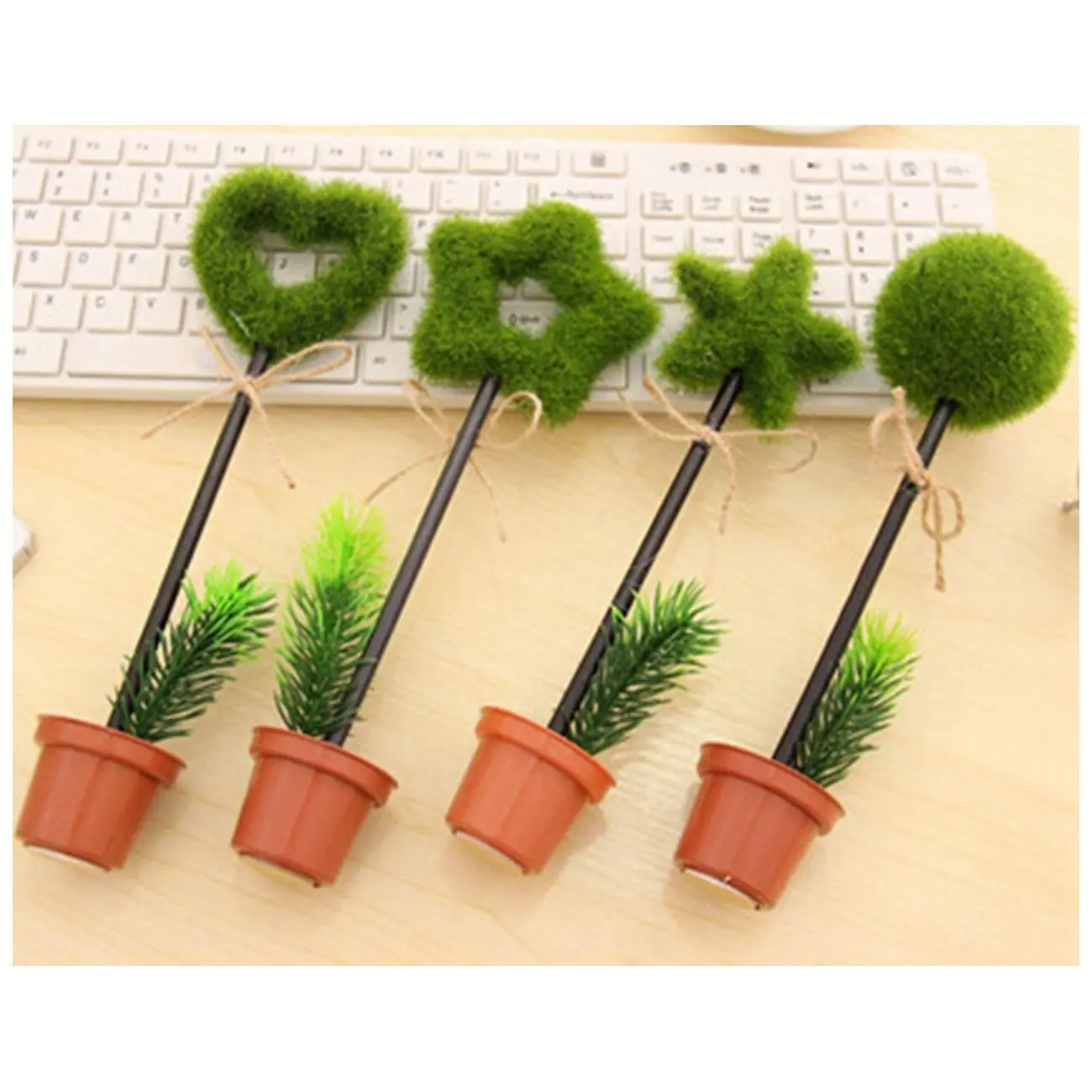 

8 Pcs Cute Cool Potted Flower Plant Shape Personalized Promotional Ballpoint Pens Office School Supplies Students Children Gif