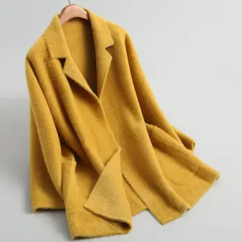 

2019 autumn and winter new fashion soft cute suit jacket water jacket long sleeve warm women blazer loose