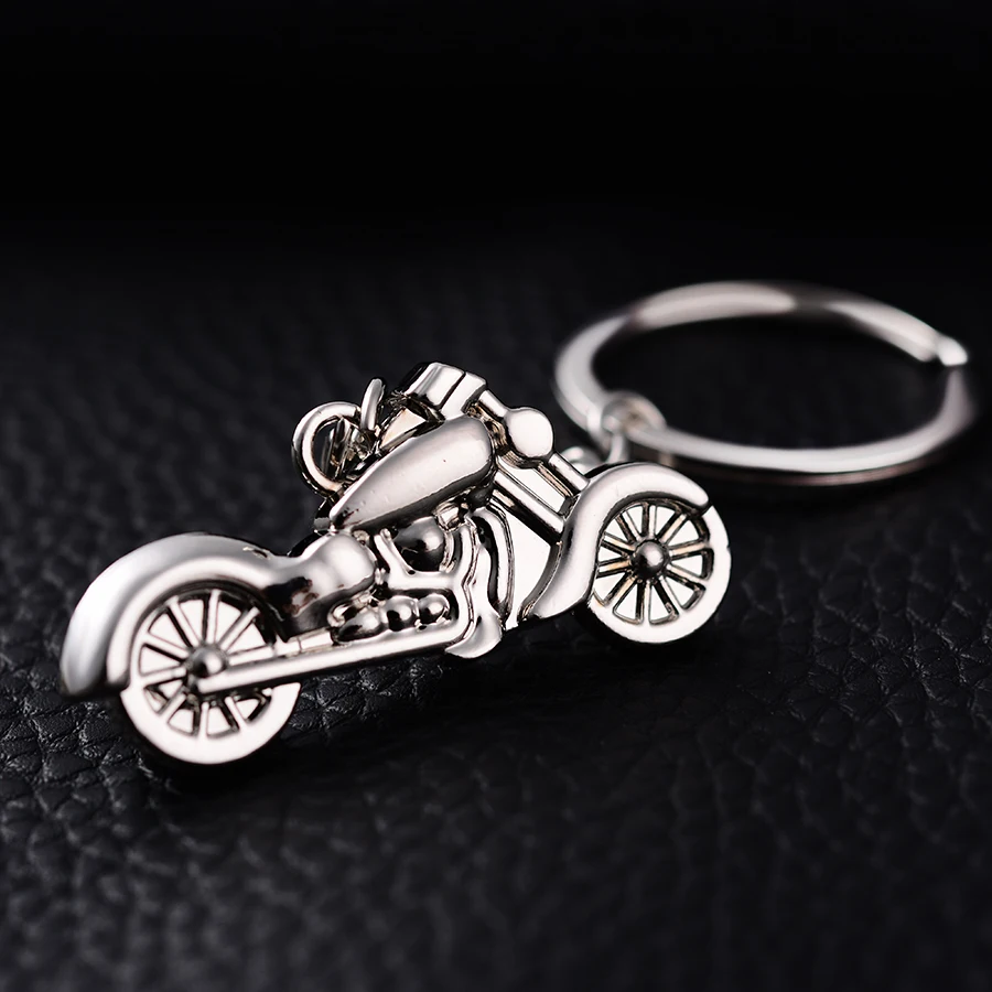 10PCS Vintage Motorcycle Keychains Alloy Keyrings Charm Car Key Holder
