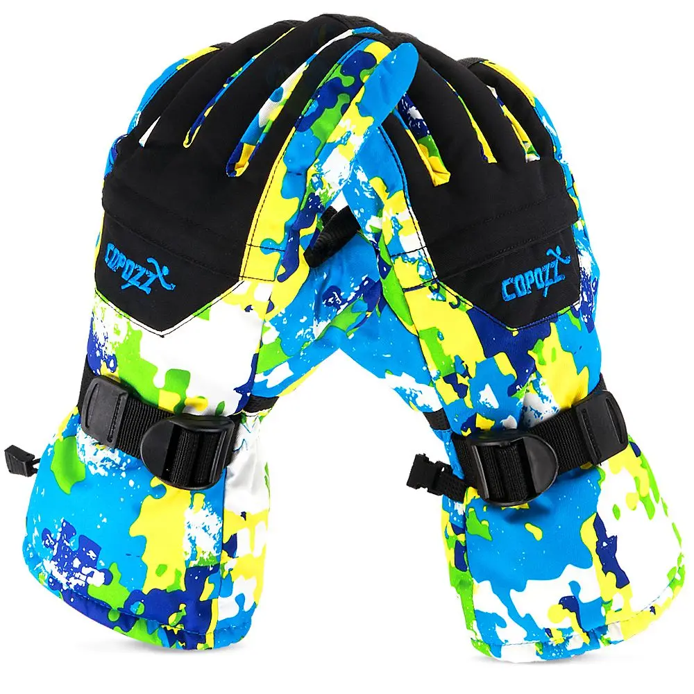 COPOZZ мужские перчатки для сноуборда, лыжные перчатки, снегоходы, мотоциклетные Зимние перчатки для катания на лыжах, альпинизма, водонепроницаемые зимние перчатки - Цвет: Хаки