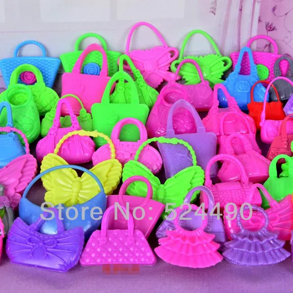 10 PCS Mix Styles Colorized Fashion Morden Doll Bags Accessories Toy For Barbie Kurhn Doll Birthday