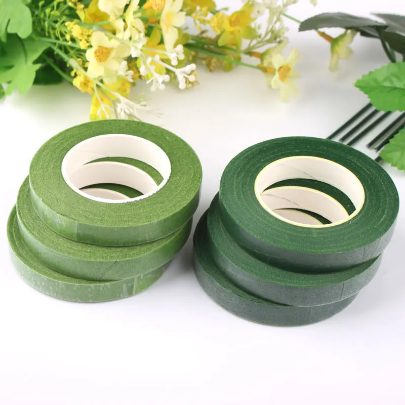 

Zhahua DIY handmade paper tape wrapping strip material flower garland green dark green 1cm wide floral bag accessories