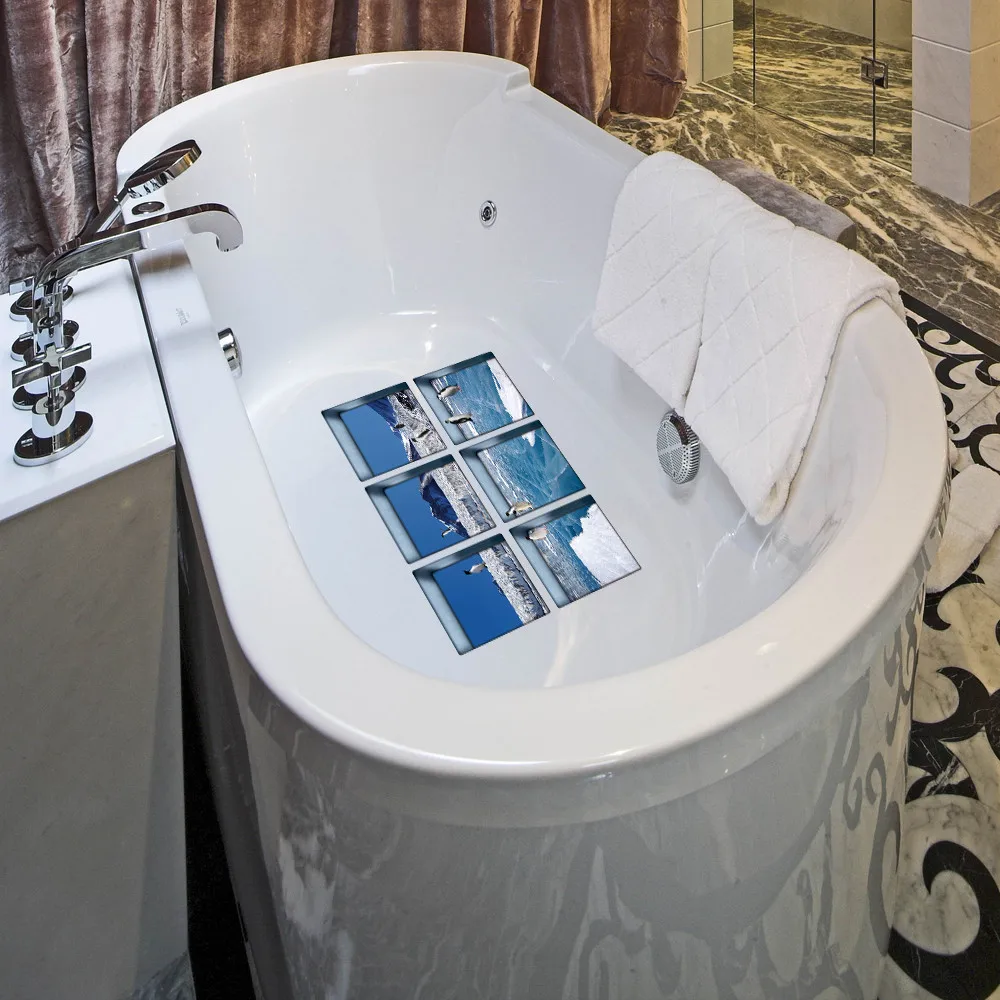 Новые 3D Товары для ванной 6 шт. 13x13 см наклейка для ванной 3D Нескользящая Ванна аппликации для ванной наклейка для ванной комнаты Наклейка ПВХ Фреска