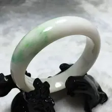 02165 Сертифицированный класс "A" натуральный зеленый жадеит браслет с драгоценным камнем