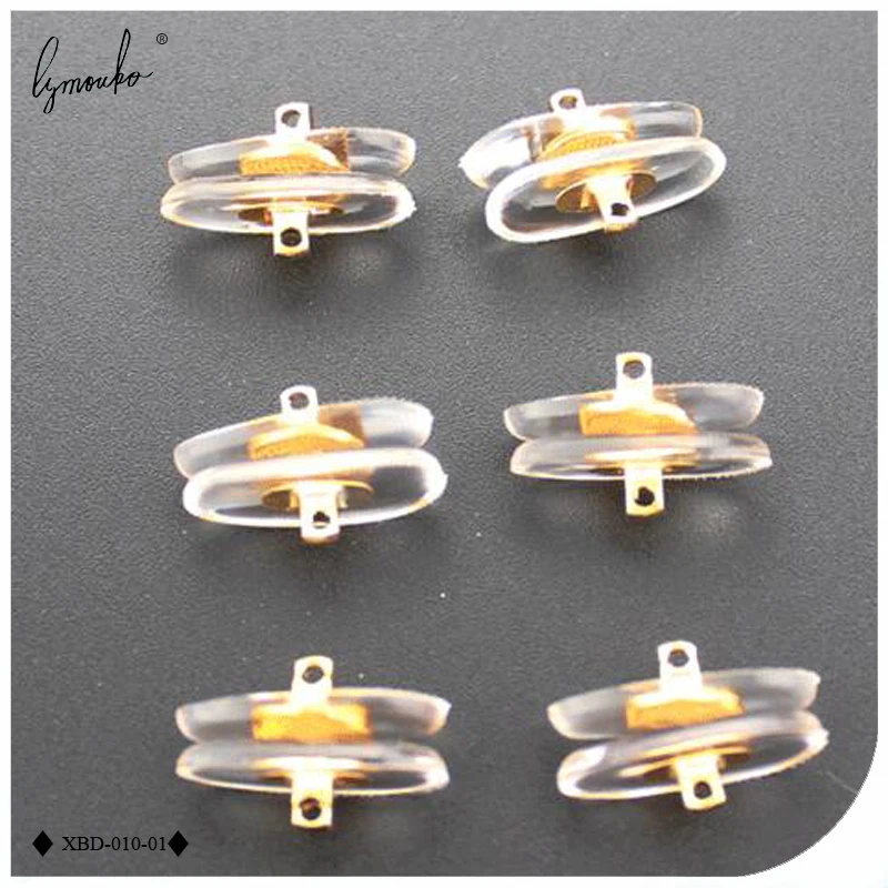 Lymouko PVC Glasses Anti Slip Aluminum Conductor Insert Nose Pads Comfortable Silicone Silver Golden Nose Pad glasses nose pads 10 Pairs/Lot