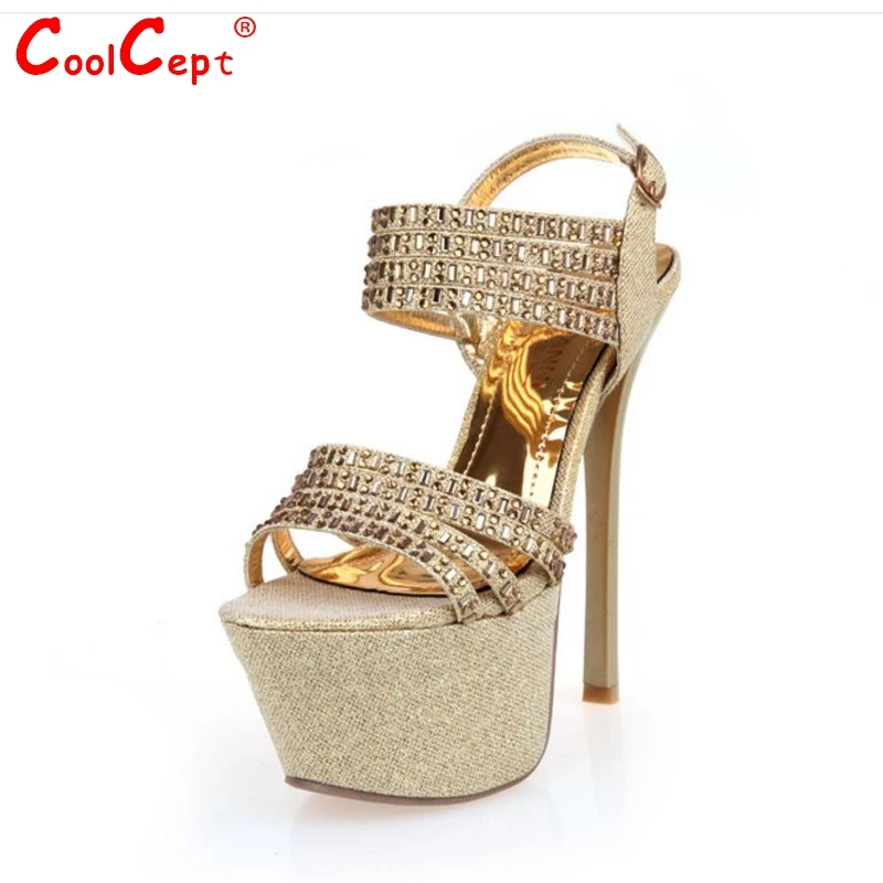 

CooLcept free shipping quality high heel sandals platform women sexy fashion lady female shoes P14553 hot sale EUR size 34-39