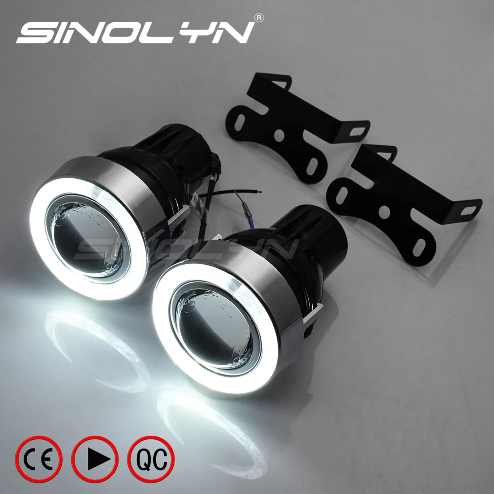  LED Angel Eyes Fog Light Projector Lens Kit With H3 Halogen Light Driving Lamps Fog Lamps For Car R - 1667194581
