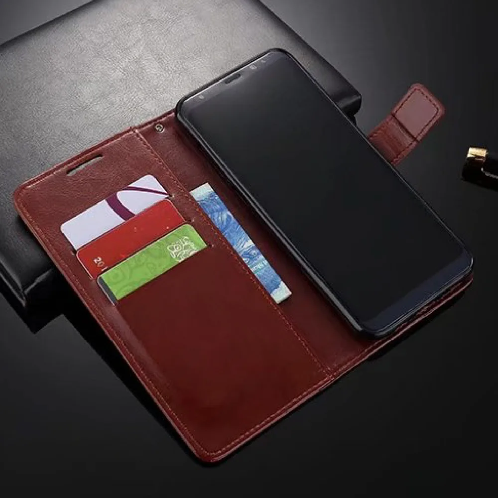 

Flip PU Leather Wallet Phone Case For Samsung Galaxy S8 S8 Plus Retro Cover Cases With Card Holders