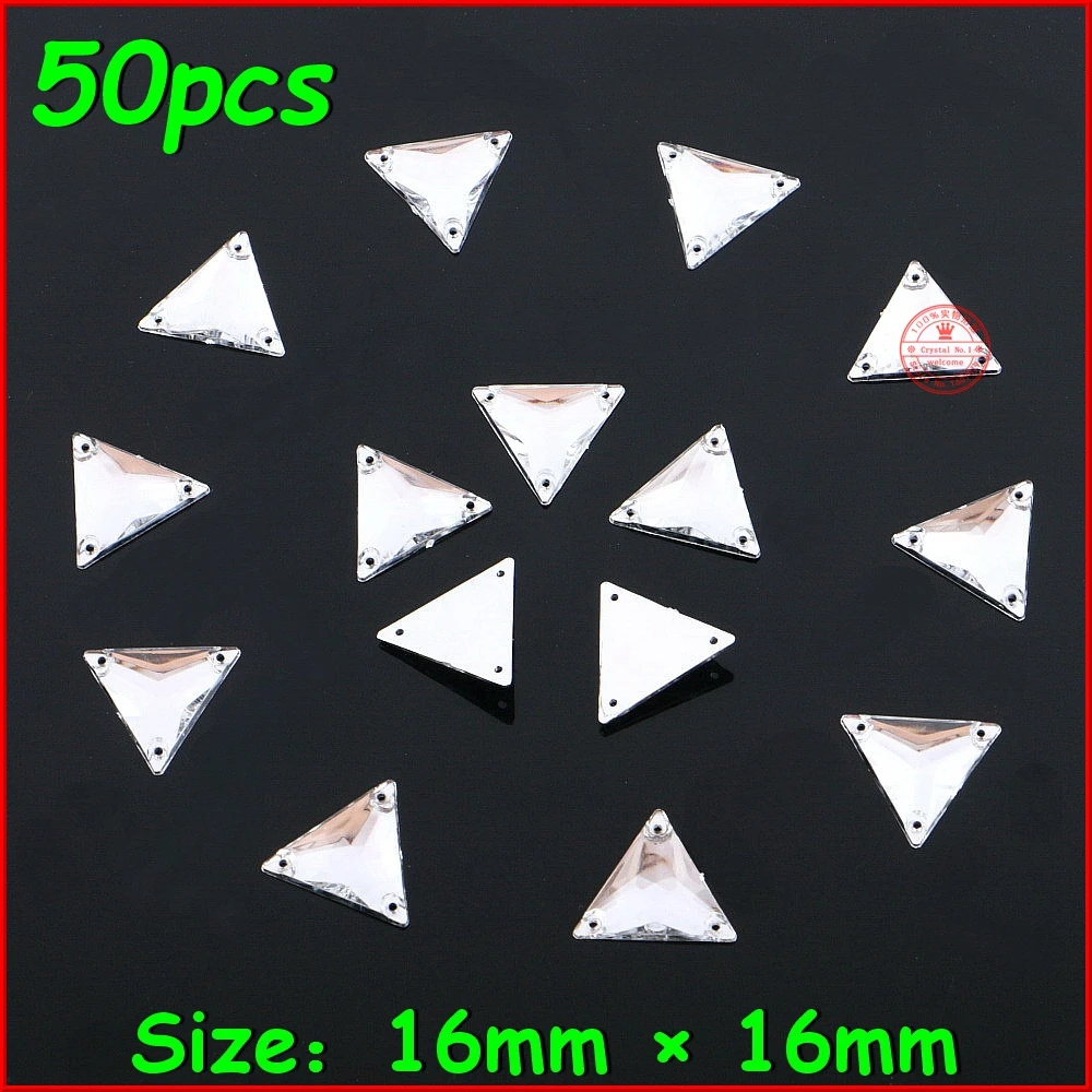 50pcs/lot 16*16mm Shiny TR Sew On 2 Holes White Rhinestone Crystal Stone Women DIY Jewelry For Wedding Dress Clothes | Дом и сад