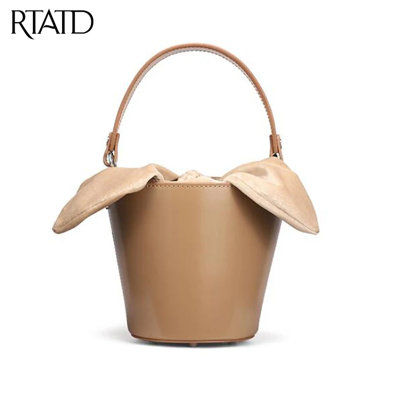 

New Genuine Leather Women Handbag Fashion Ladies Bucket Tote For Women Chain Shoulder Messenger Bags