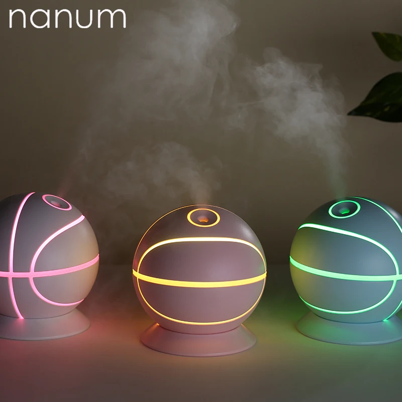 

Car Air Humidifier 240ml Essential Oil Diffuser With LED Lights Electric USB Basketball Humidifiers Car Aroma Diffuser