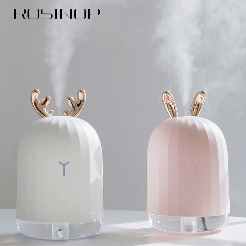 

Rosinop Gadgets Cool USB LED Lamp 220ml Ultrasonic Air Humidifier Home 7 Colors Night Light Aroma Essential Oil Cute Humidifier