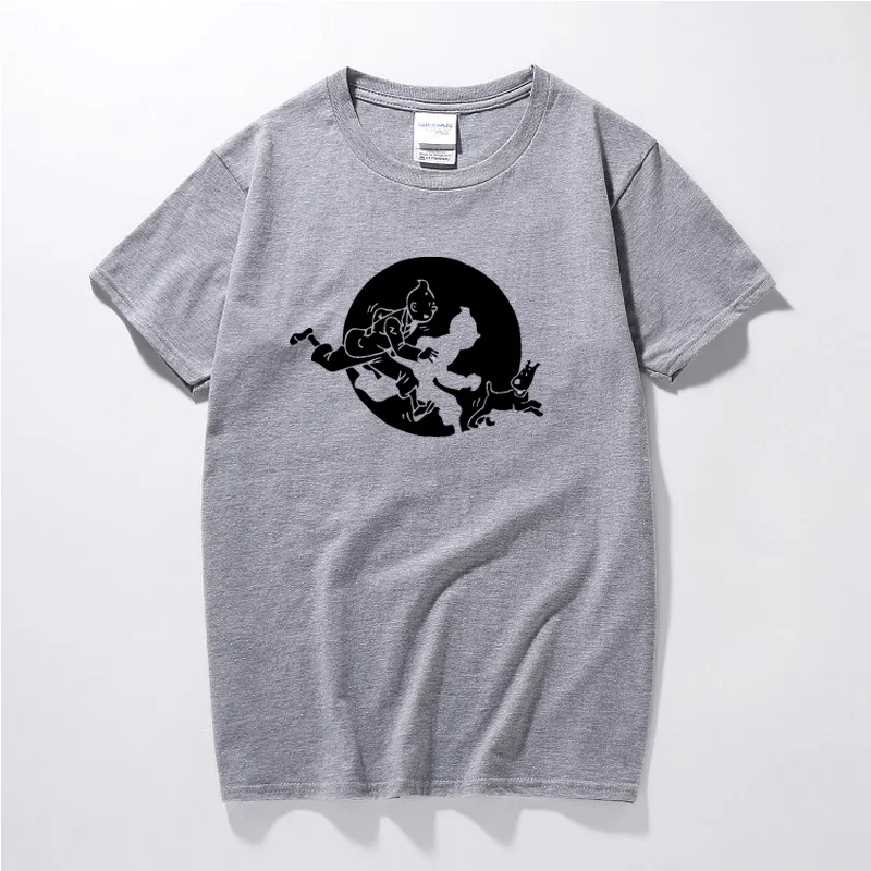Harajuku Funny Tintin And Snowy Movie Fashion Present Gift Cool Unisex T shirt Top Camisetas hombre T-shirt Men Clothing 2019