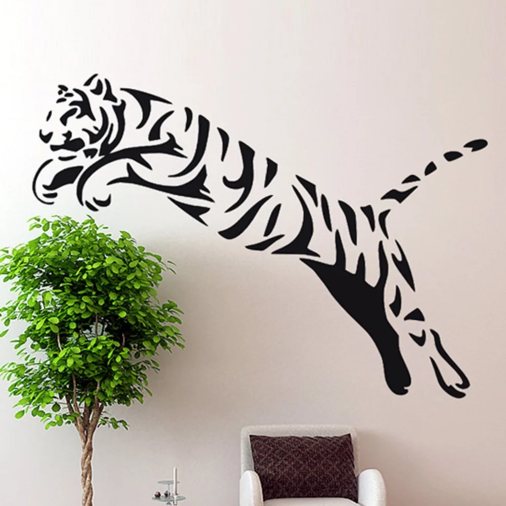 Tiger Wall Stiker Cheetah Liar Kucing Hewan African Tiger Wall Art