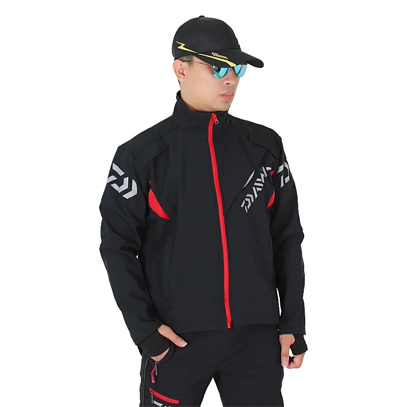 Брендовая мужская одежда для рыбалки Daiwa, осенне-зимняя водонепроницаемая куртка для походов, охоты, мужская одежда с капюшоном для рыбалки, рубашки DAWA - Цвет: Черный