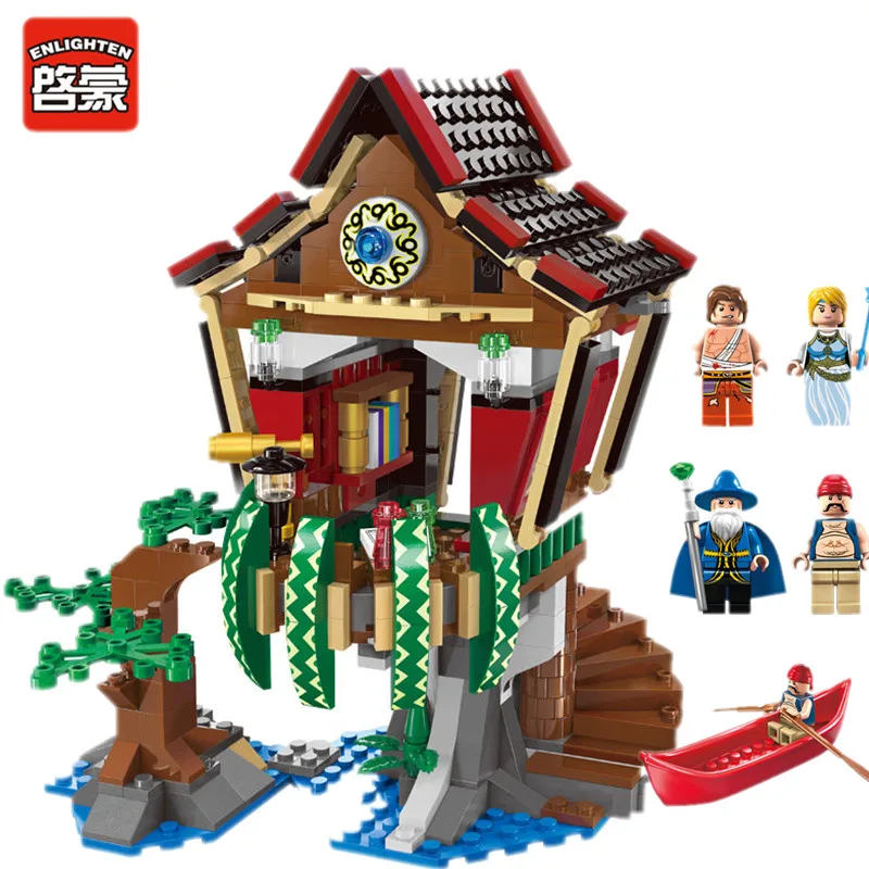 

Enlighten 506Pcs Pirates Over-Water Village Free Spirit Spheres Bricks Action Figure Building Blocks Toys for Children