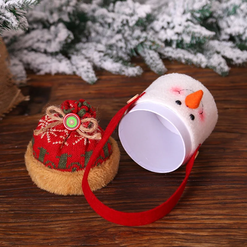 Handheld Snowman Santa Claus Christmas Apple Bags Candy Gift Boxes For Holiday Party Favors Christmas Decorations