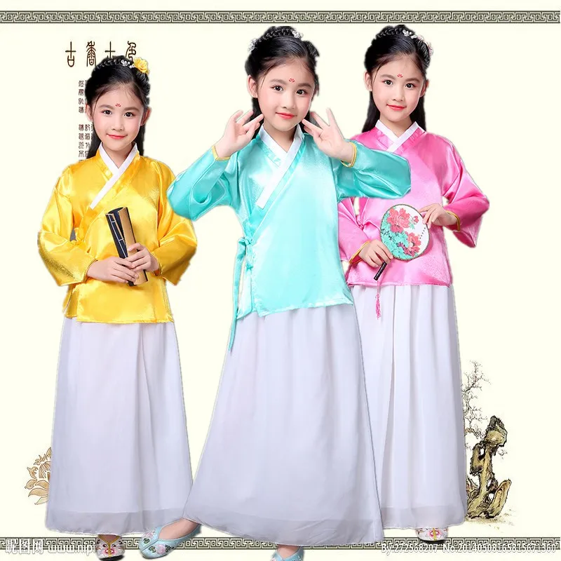 

Children's Hanfu new costume Guzheng performance service disciple rules book girl improved simple Chinese performance clothing