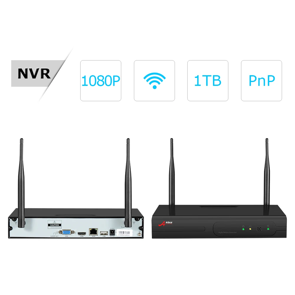  ANRAN 4CH WIFI Wireless Camera IP Security Camera Kit 1080P HD 2PCS CCTV Camera System Outdoor Wate - 32887146986
