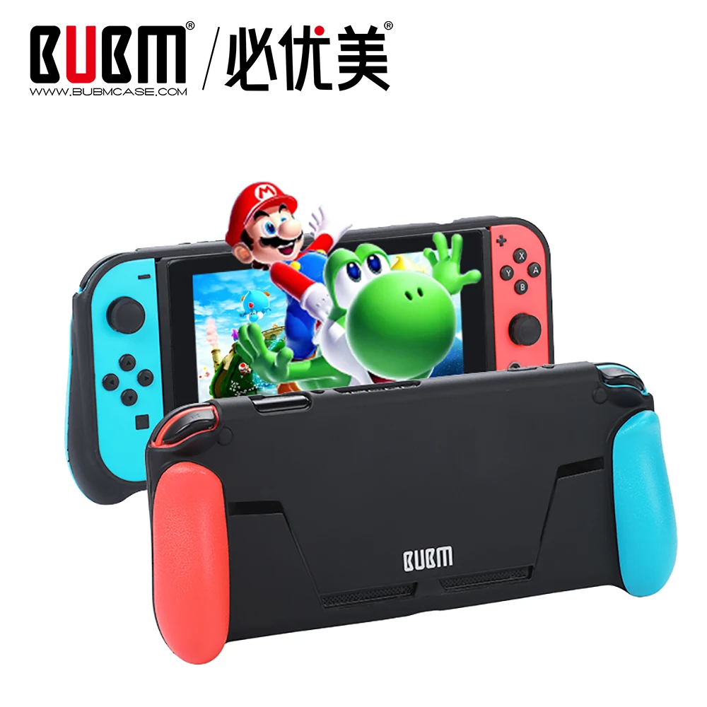 

BUBM 2018 Protective Case Cover for Nintendo Switch,Comfortable TPU Handle Grip with Game Card Slot Anti-Shock Cover Caps