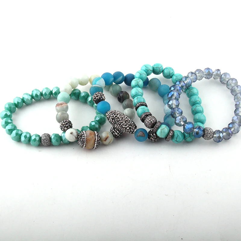5 шт. женский браслет на руку из натурального камня и стекла|handmade jewelry|bead bracelet