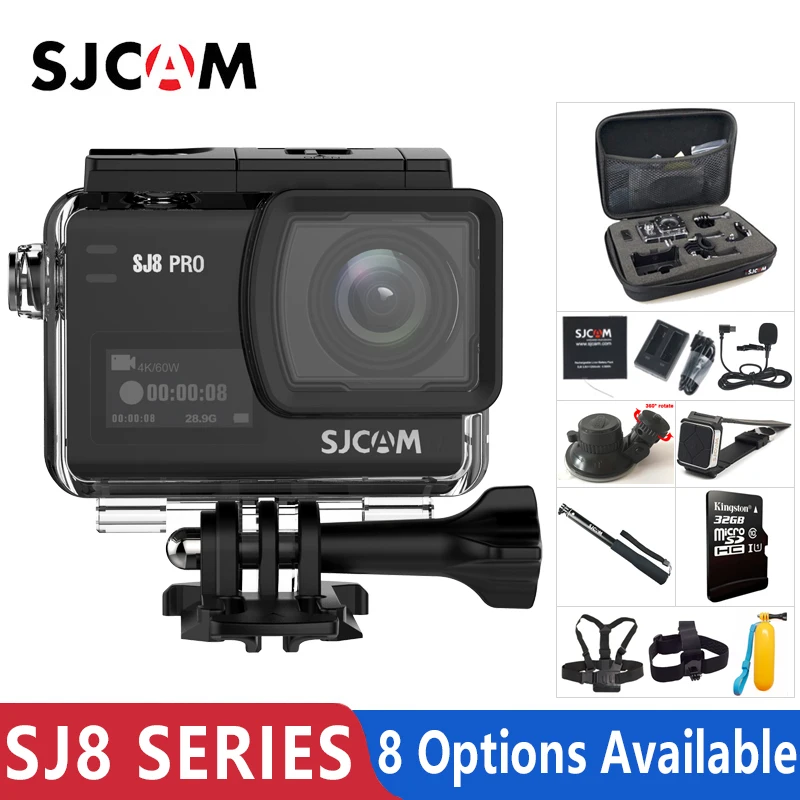 Original SJCAM SJ8 serie SJ8 aire y SJ8 Plus y SJ8 Pro Cámara de Acción 1290P 4K WIFI Control remoto impermeable deportes DV - 1