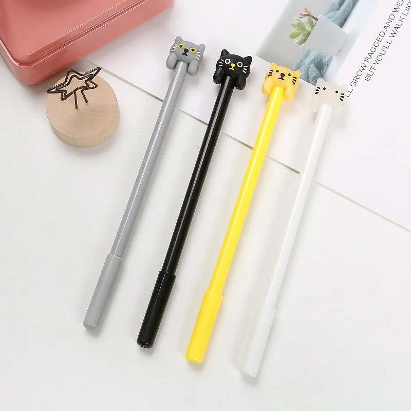 

1PC Black Ink Gel Pens Cute Cat Pens 0.5mm Kawaii Neutral Pens For Kids Girls Gift School Office Supplies Novelty Stationery
