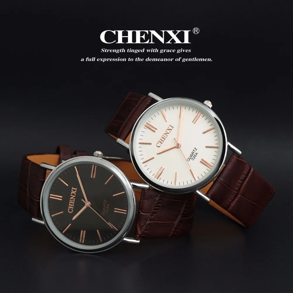 

Chenxi Style Watch Men Brown Strap Fashion Casual Male Clock Top Brand Luxury Quartz watch Rose Gold Relogio Masculino