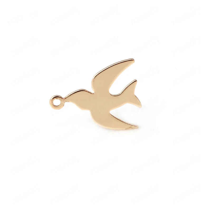 

10PCS 12x14MM 24K Champagne Gold Color Plated Brass Swallow Charms Pendants High Quality Diy Jewelry Accessories