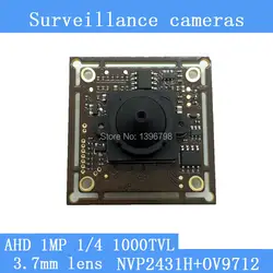 1mp 1/4 "CMOS nvp2431h + ar9712 чип 1280*720 AHD 1000tvl камеры видеонаблюдения модуль ночного видения 3.7 мм Пинхол объектив