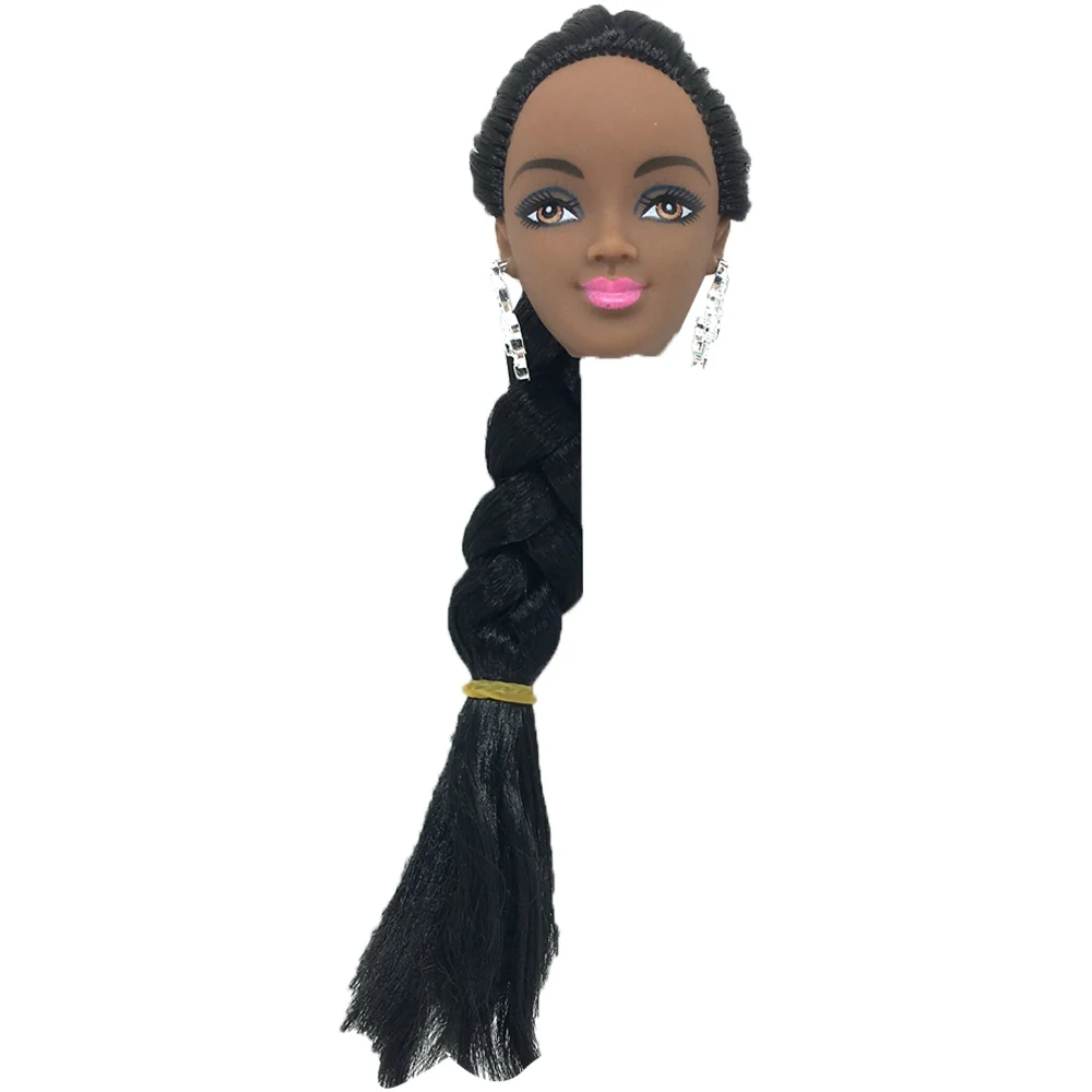NK одна шт черная кукла волосы голова для куклы Барби аксессуары черная Африка взрыв прическа Лучший DIY подарок для куклы для девочек - Цвет: F