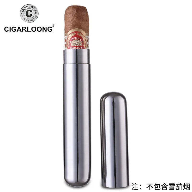 Stainless steel single cigar tube Jar classic travel cigars Box Mini