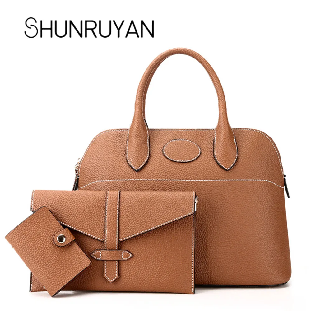 

SHUNRUYAN 3 Sets Women Handbag Shoulder Bags Tote Purse Leather Ladies Brand Messenger Luxury Handbags Women Shoulder Bag