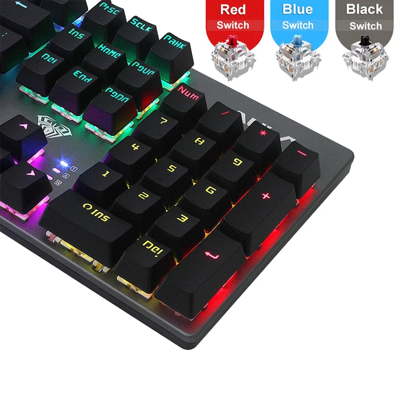 Механическая игровая клавиатура синий красный переключатель 104key