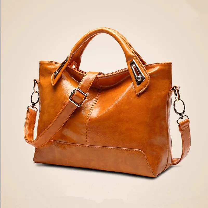 

2009 New Women's European and American Fashion Commuter PU Women's Retro Oil Wax Leather Hand Single Shoulder bag