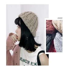 Женская Корейская версия диких Твист трикотажные Skullies осень и зима капот Femme Hiver держать теплый свитер шапка