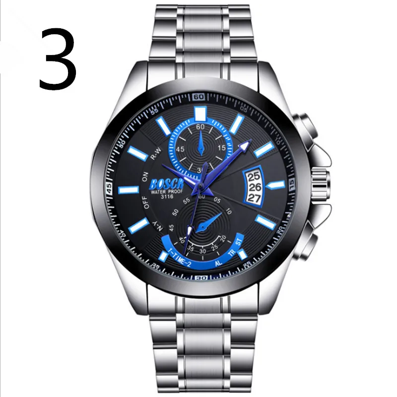 

2019 watch couple table double calendar men's waterproof quartz watch student tide 555#