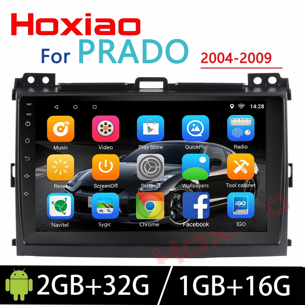 Hoxiao Android 6 для Toyota Prado 120 Land Cruiser 2004 2009 GPS HD мультимедийный плеер карта навигации WIFI 9