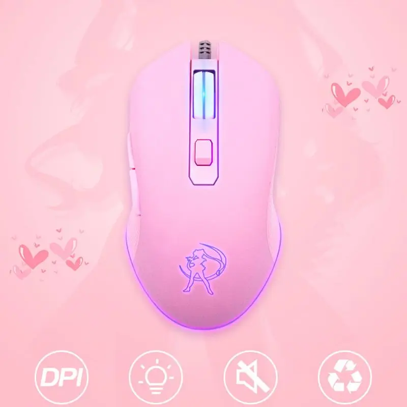 Игровая мышь, бесшумный щелчок, 7 цветов, светодиодный светильник, оптическая игровая мышь, эргономичная, USB, проводная, с 3200 dpi и 6 кнопками для ПК, компьютера