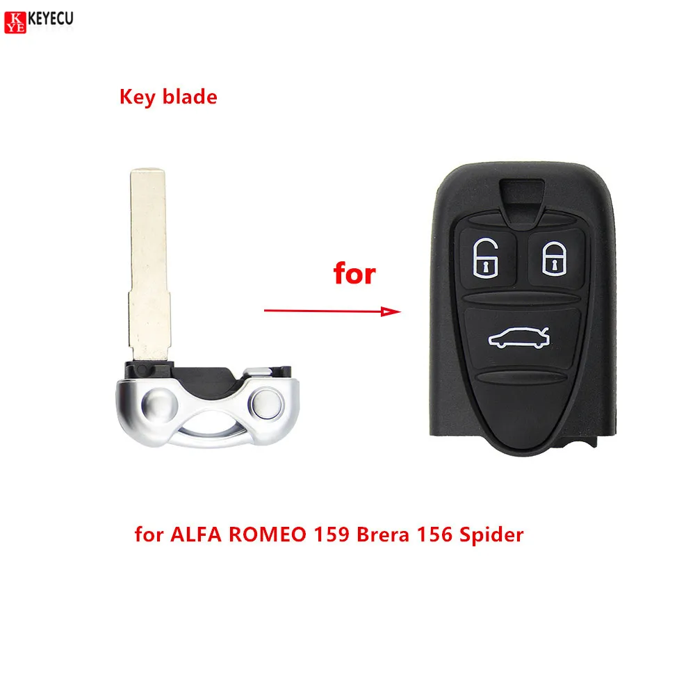 Keyecu 10pcs New Remote Car Key blade Replacement Uncut Blade for ALFA