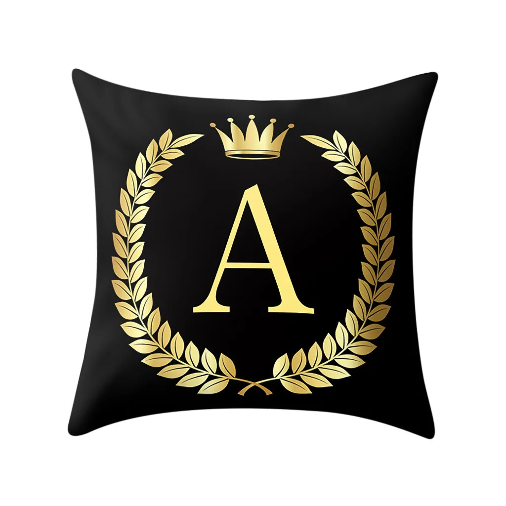 

Letter English Alphabet Printed Cotton Linen Pillow Case Decorative Office Home Throw Pillow Cover Cojines Almofada Coussin