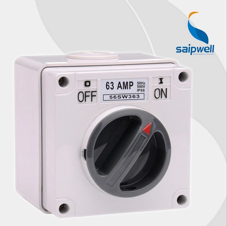 

Saipwell IP66 63a On Off Switch Waterproof Rotary Switch (SP-56SW363)