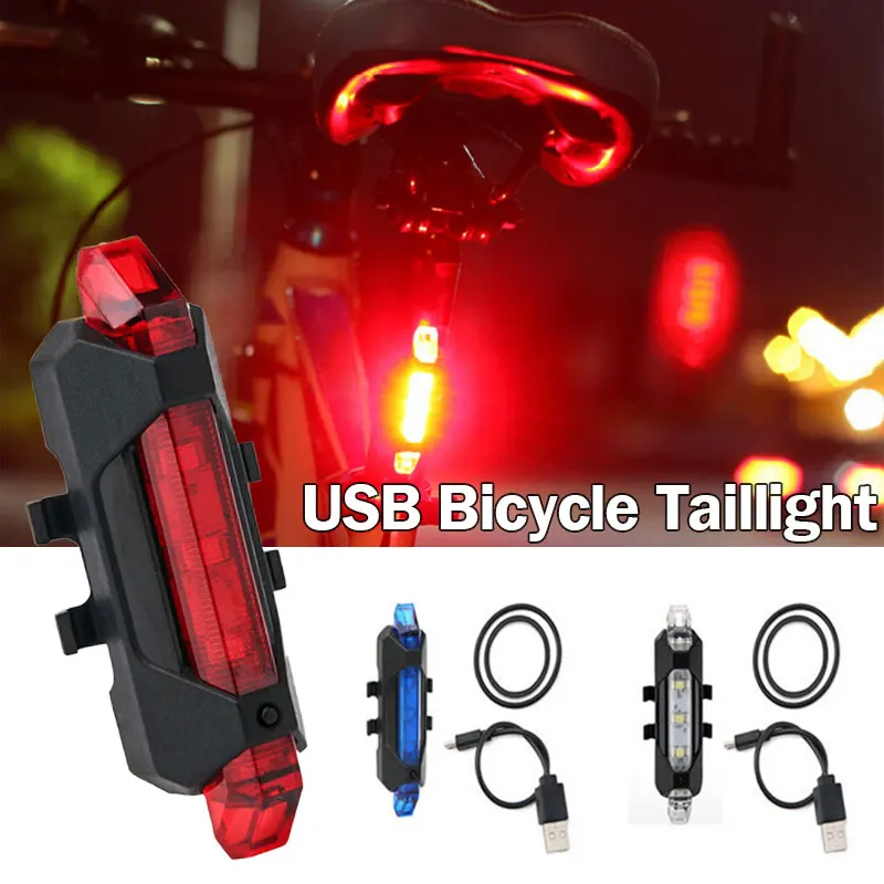 

Waterproof Cycling Bike Bicycle Light USB Rechargeable Taillights Night Safety Warning LED Rear Lights MTB Road Bike Accessories