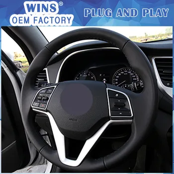 

ABS Chrome Steering Wheel Sequins Cover Sticker For Hyundai Tucson 2015-2017 steering wheel button cover trim Accessories