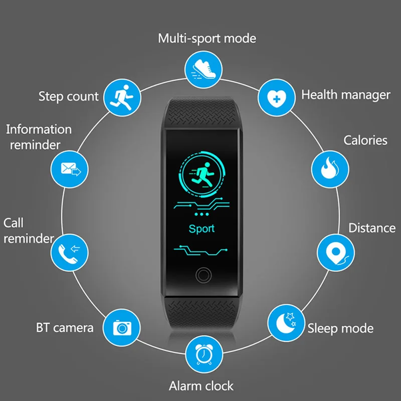 Chycet Original Qw18 Smart Wristbands Fitness Bracelet Band Gps strap Replacement Band Waterproof Watch Heart Rate Tracker