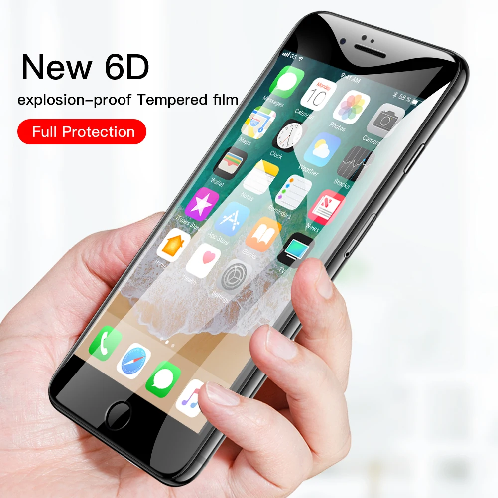 

6D Screen Protector for iPhone 6 Tempered Glass For 7 8 Plus 6s X Phone Protective Protector on the for iPhone XR Xs Max X Glass