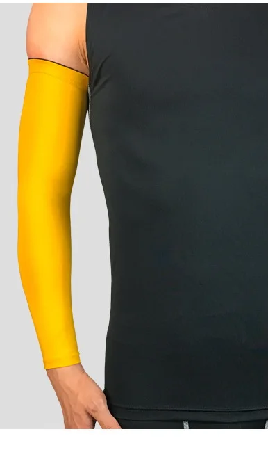 2 шт. супер эластичные баскетбольные рукава налокотник для волейбола дышащий лайкровый велосипедный костюм налокотники Поддержка компрессионная скобка - Цвет: 2PCS yellow