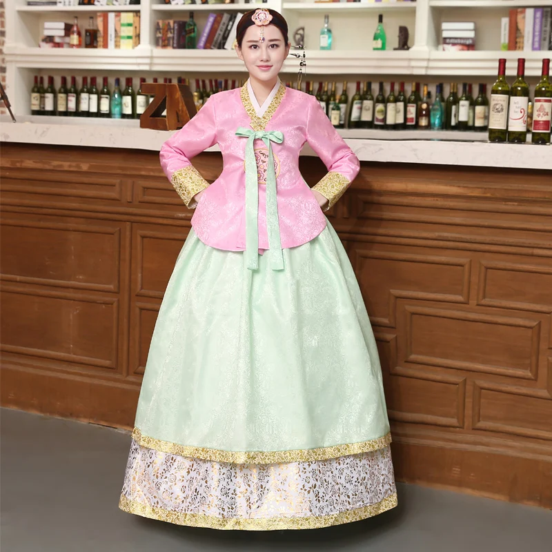 

Korean Traditional Hanbok Dress Women Korean Palace Wedding Costume Ethnic Minority Dance Costume Ancient Asian Dress Cosplay 90