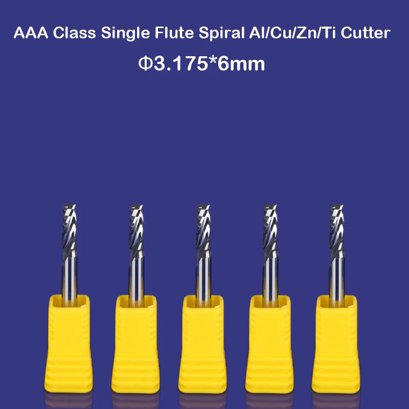 5 шт. для резки алюминия Endmilling Один Флейта ЧПУ фрезы 3,175 мм КНИ 1/" CEL 6 мм