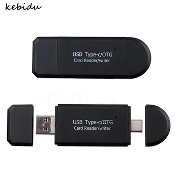 

kebidu Mini 3 in 1 OTG Card Reader To USB 2.0 Type C High Speed Micro SD TF Memory Card Reader for Mobile Phone Tablet Laptop PC
